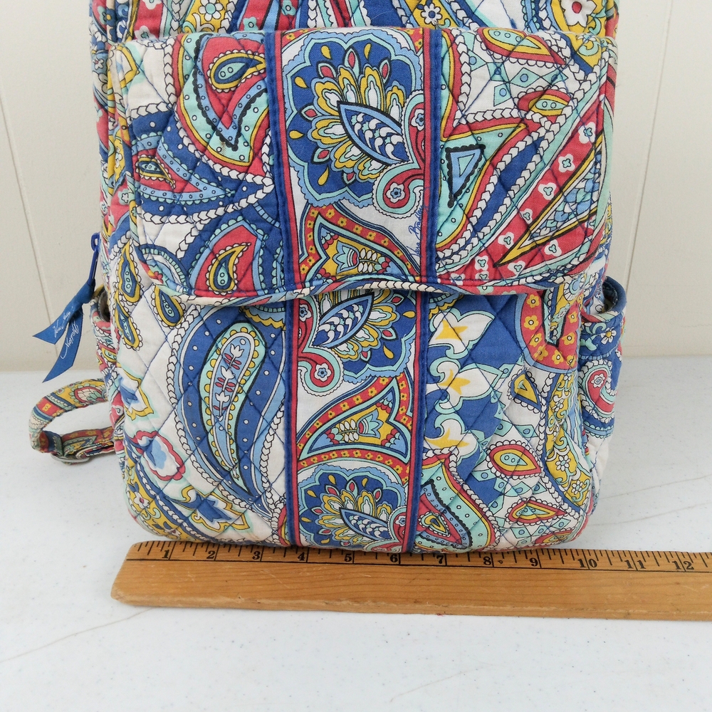 Vera Bradley Marina Paisley Medium Backpack Floral Quilted Cotton Retired 2013 - Picture 9 of 10